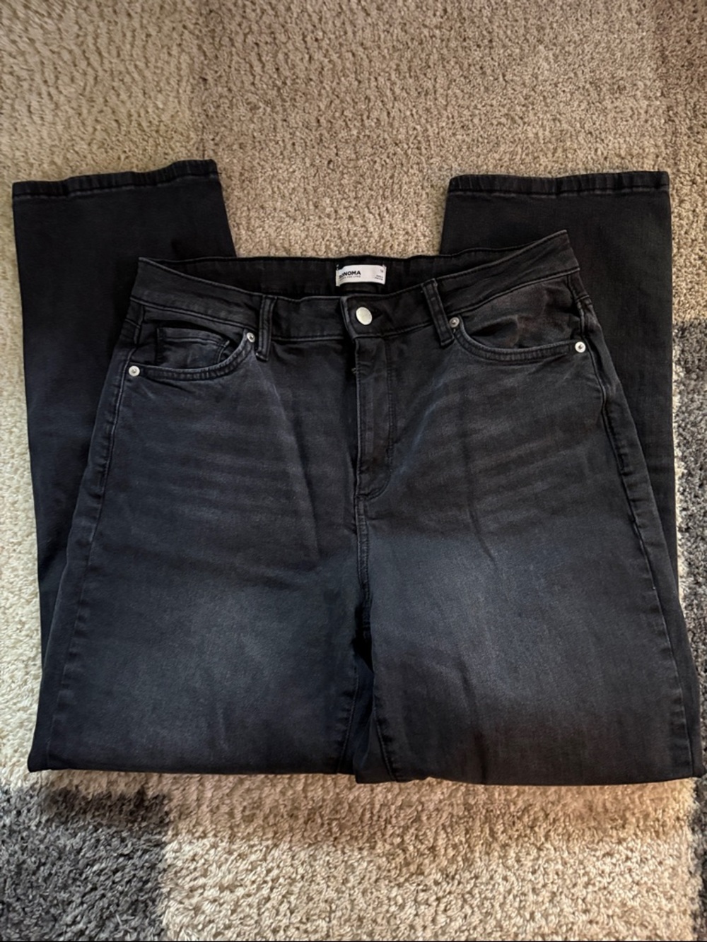 Sonoma Black Denim Jeans Size 14. Straight cut